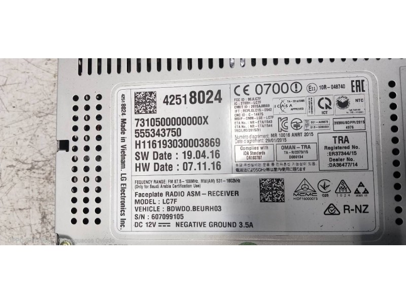 Recambio de sistema navegacion gps para opel zafira (c) referencia OEM IAM 42518024 555343750 