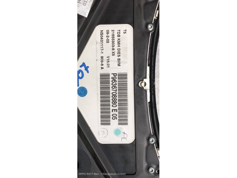 Recambio de cuadro instrumentos para peugeot 307 (s1) xn referencia OEM IAM P9636708880E  