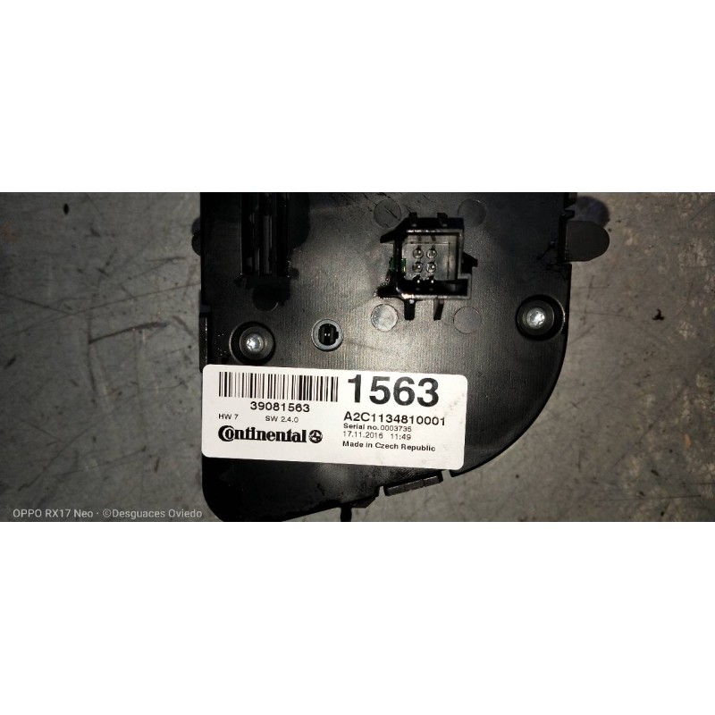 Recambio de mando calefaccion / aire acondicionado para opel zafira (c) referencia OEM IAM 39081563 A2C1134810001 