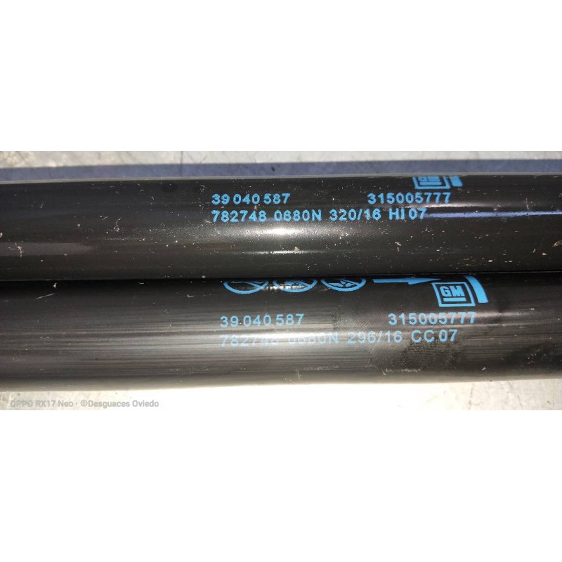 Recambio de amortiguadores maletero / porton para opel zafira (c) referencia OEM IAM 39040587  