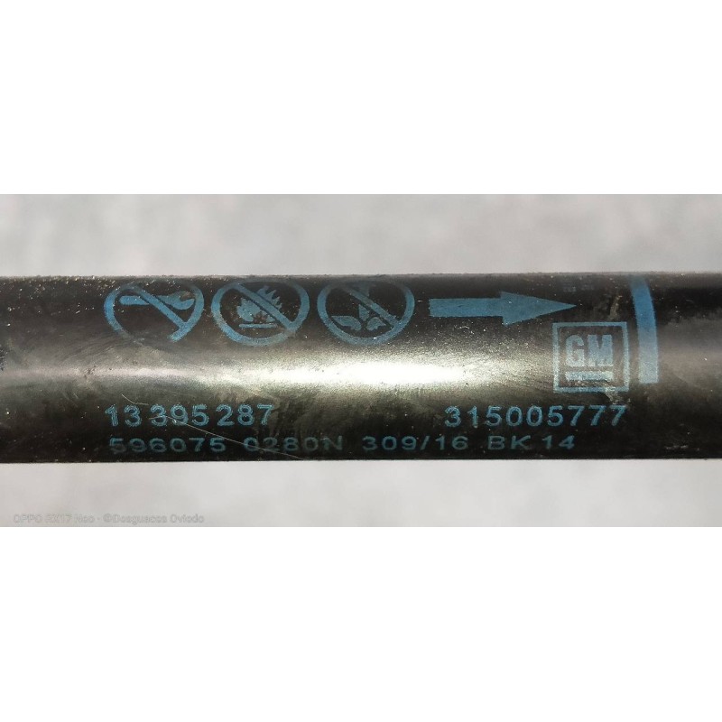 Recambio de amortiguadores capo para opel zafira (c) referencia OEM IAM 13395287  