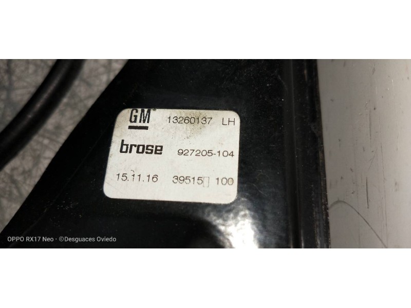 Recambio de elevalunas delantero izquierdo para opel zafira (c) referencia OEM IAM 13260137 20951581 