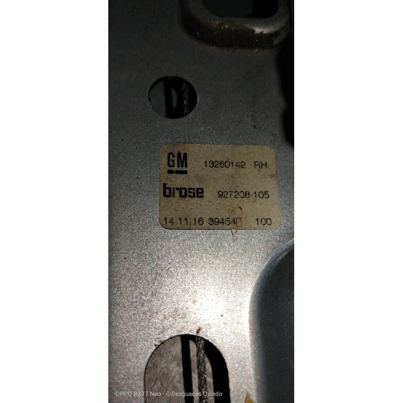 Recambio de elevalunas trasero derecho para opel zafira (c) referencia OEM IAM 13260142  