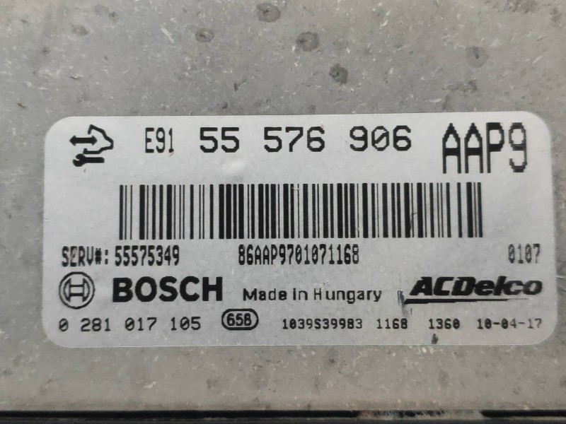 Recambio de centralita motor uce para opel insignia berlina cosmo referencia OEM IAM 0281017105 55576906 BOSCH