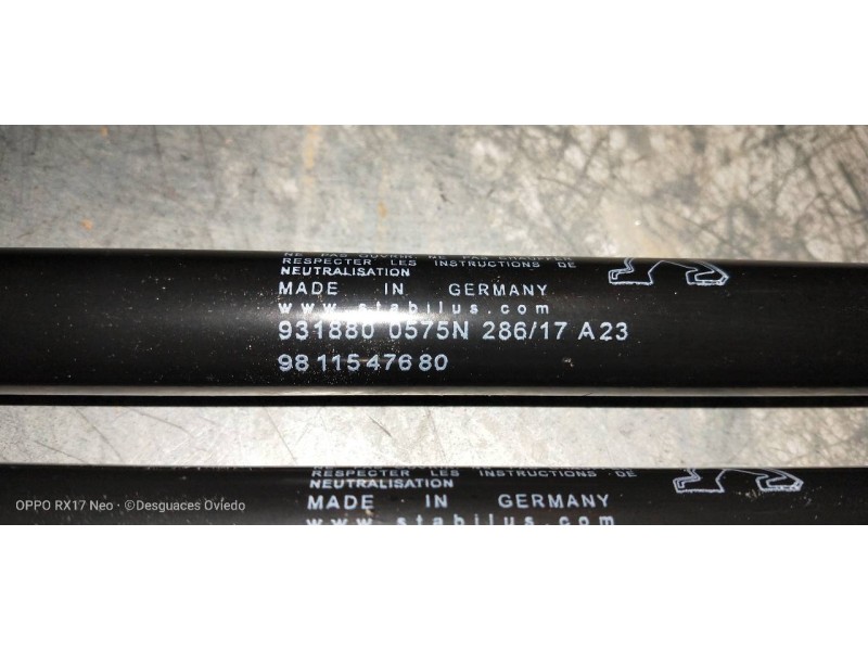 Recambio de amortiguadores maletero / porton para peugeot 3008 gt line referencia OEM IAM 9811547680  