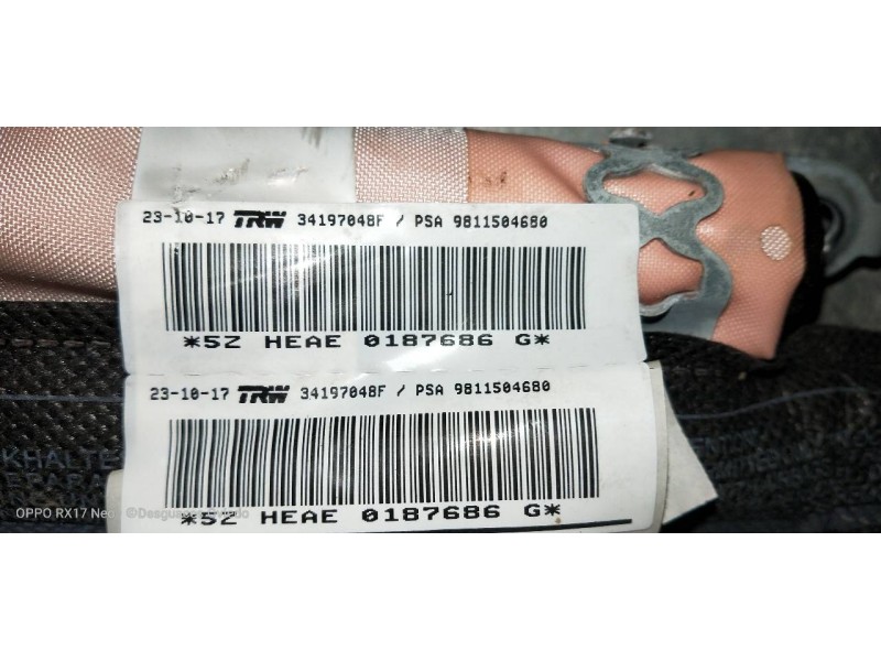 Recambio de airbag cortina delantero izquierdo para peugeot 3008 gt line referencia OEM IAM 9811504680  