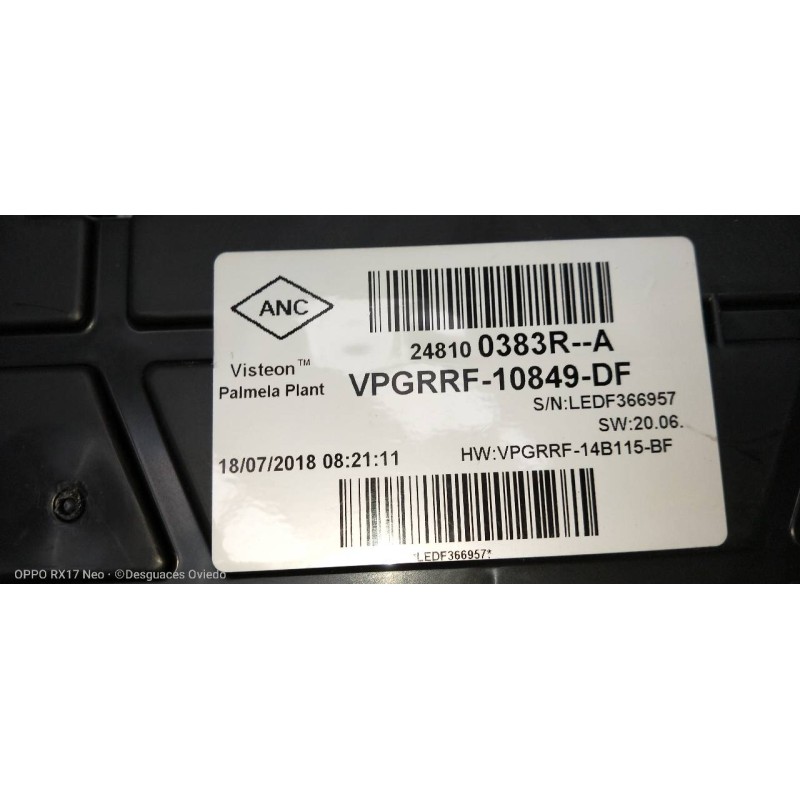 Recambio de cuadro instrumentos para renault clio v 1.5 blue dci diesel fap referencia OEM IAM 248100383R VPGRRF10849DF 