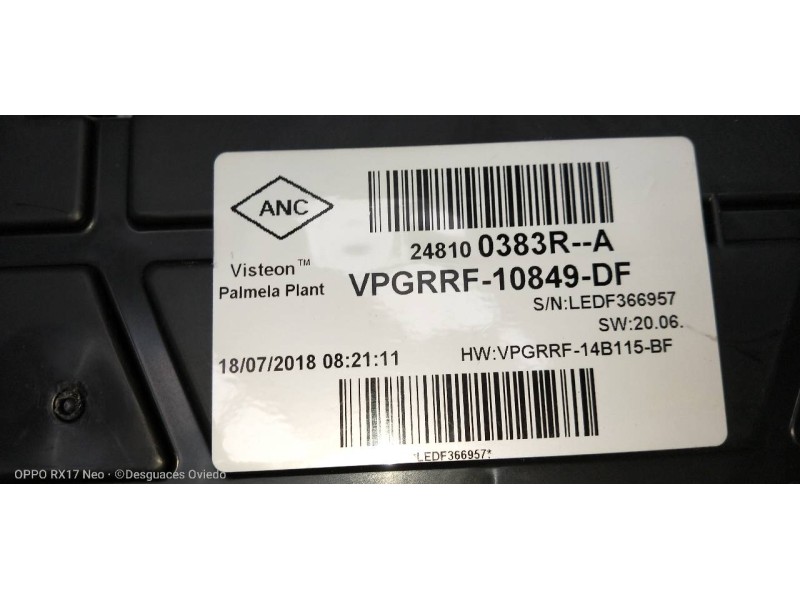 Recambio de cuadro instrumentos para renault clio v 1.5 blue dci diesel fap referencia OEM IAM 248100383R VPGRRF10849DF 