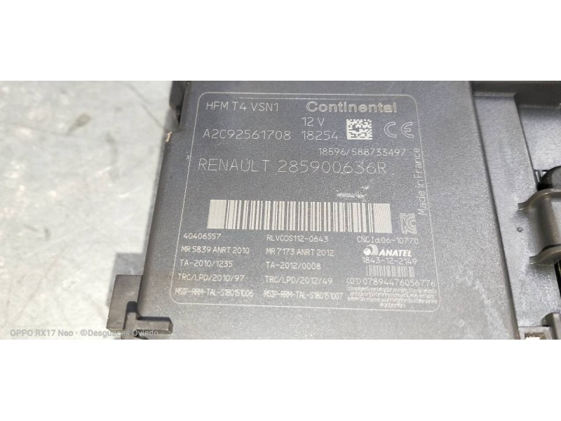 Recambio de conmutador de arranque para renault clio v 1.5 blue dci diesel fap referencia OEM IAM 285900636R A2C92561708 