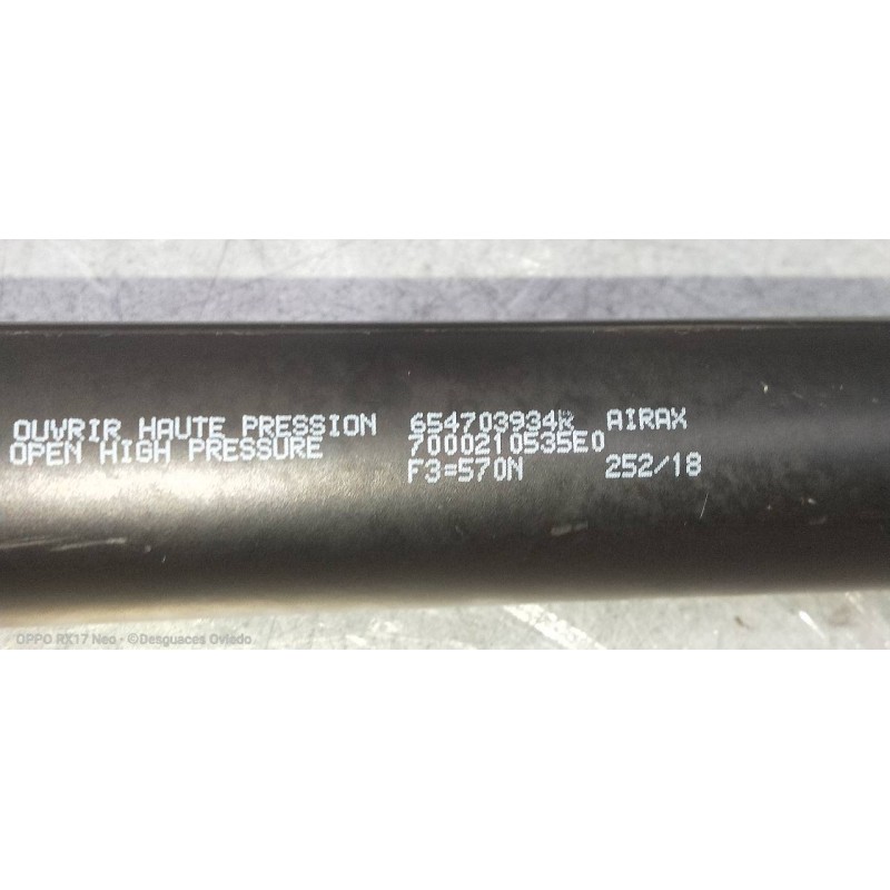 Recambio de amortiguadores capo para renault clio v 1.5 blue dci diesel fap referencia OEM IAM 654703934R  