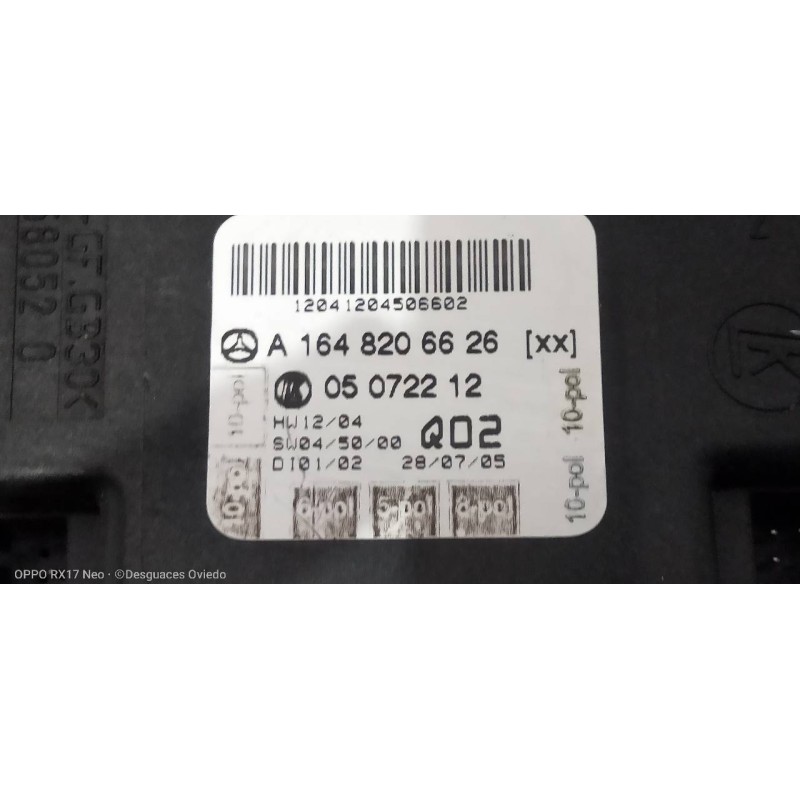 Recambio de modulo electronico para mercedes clase m (w164) 320 / 350 cdi (164.122) referencia OEM IAM 1648206626  