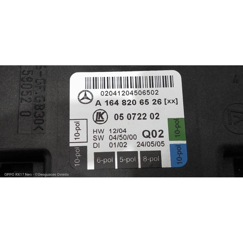Recambio de modulo electronico para mercedes clase m (w164) 320 / 350 cdi (164.122) referencia OEM IAM A1648206526  