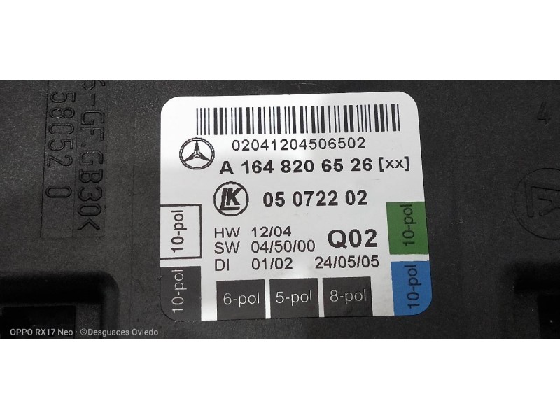 Recambio de modulo electronico para mercedes clase m (w164) 320 / 350 cdi (164.122) referencia OEM IAM A1648206526  