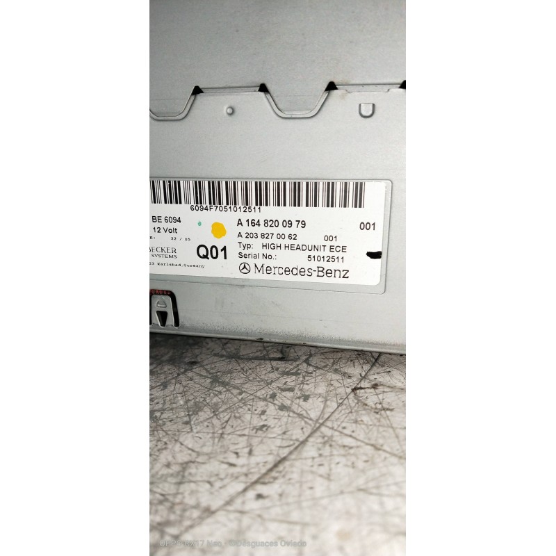 Recambio de sistema navegacion gps para mercedes clase m (w164) 320 / 350 cdi (164.122) referencia OEM IAM A1648200979 A20382700