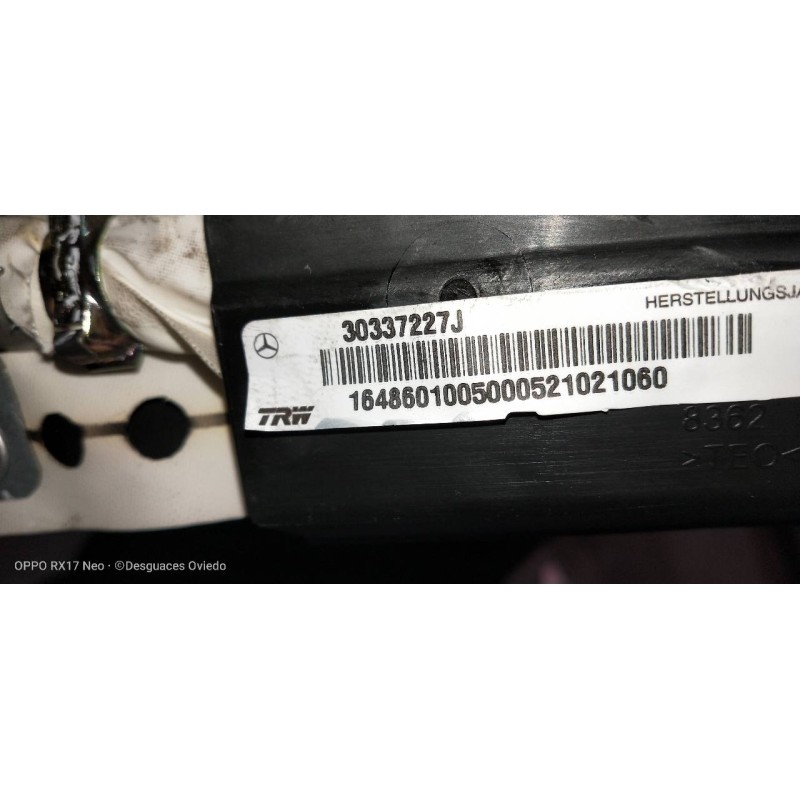 Recambio de airbag cortina delantero derecho para mercedes clase m (w164) 320 / 350 cdi (164.122) referencia OEM IAM 30337227J  