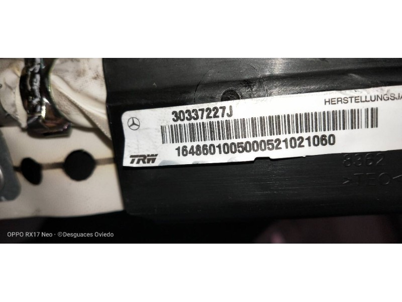 Recambio de airbag cortina delantero derecho para mercedes clase m (w164) 320 / 350 cdi (164.122) referencia OEM IAM 30337227J  