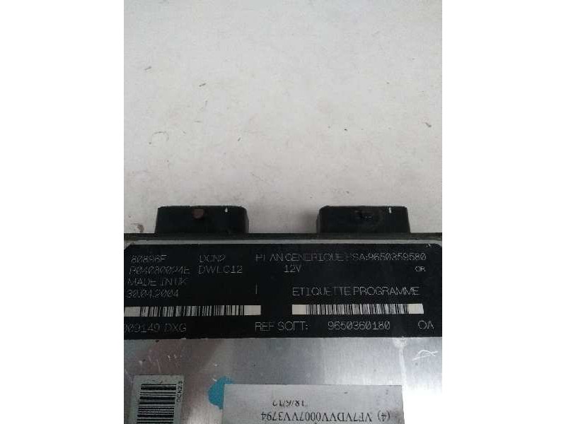 Recambio de centralita motor uce para citroen c15 referencia OEM IAM R04080024E 9650359580 9650360180 80896F