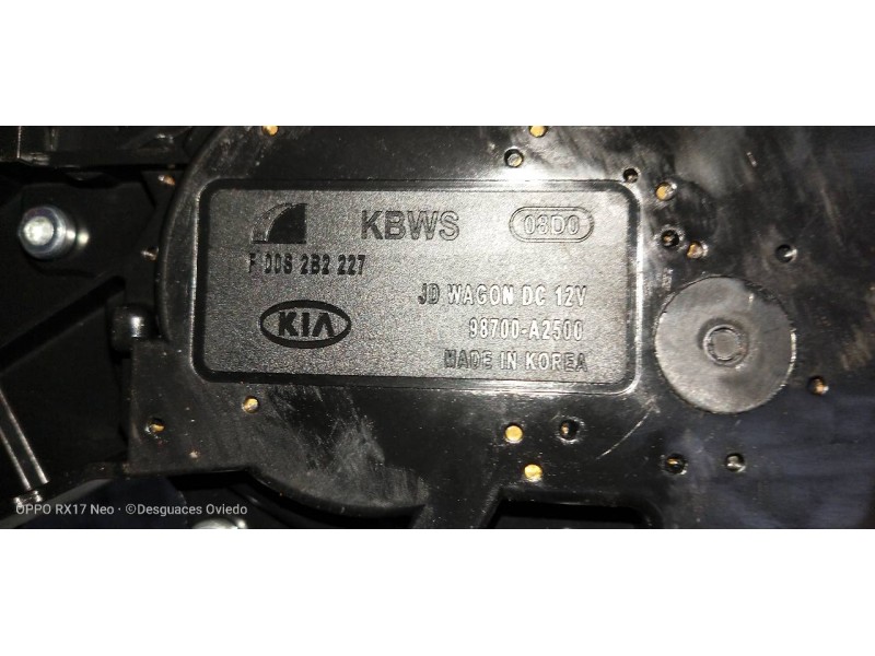 Recambio de motor limpia trasero para kia cee´d sporty wagon tech referencia OEM IAM 98700A2500 F00S2B2227 