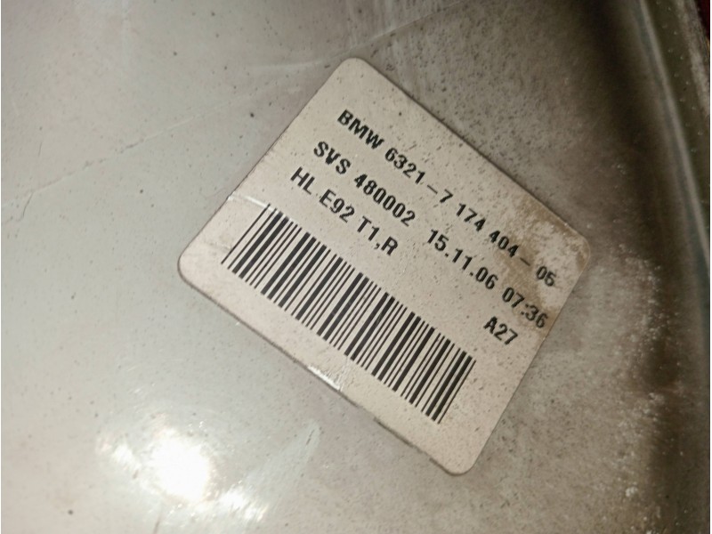 Recambio de piloto trasero derecho para bmw serie 3 coupe (e92) 335d referencia OEM IAM 6321717440405  