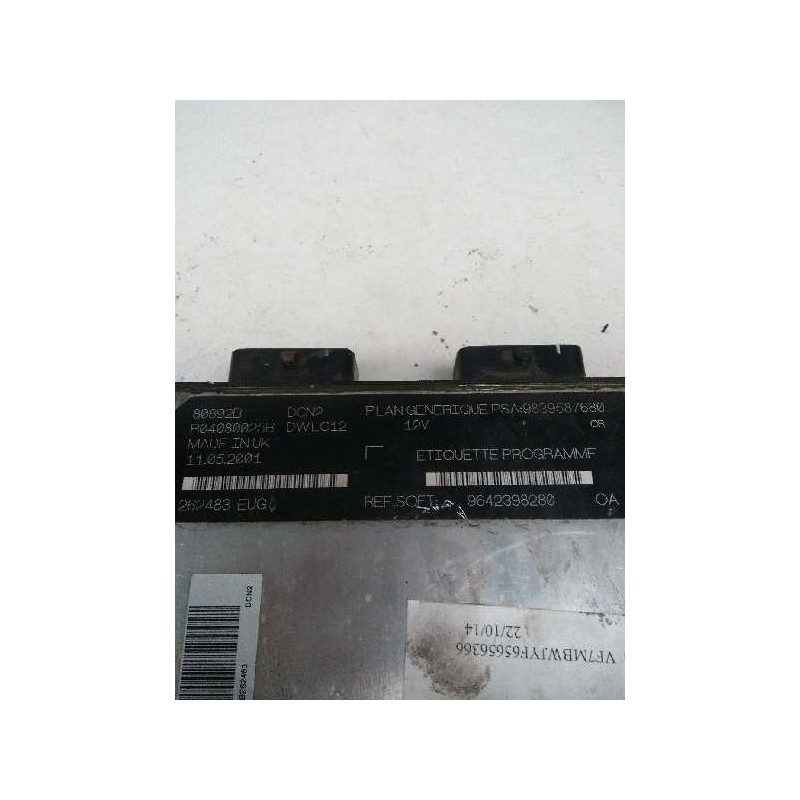 Recambio de centralita motor uce para citroen berlingo 1.9 diesel referencia OEM IAM R04080025B 9839587680 9642398280 80892B