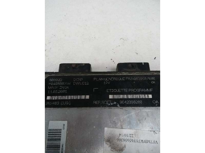 Recambio de centralita motor uce para citroen berlingo 1.9 diesel referencia OEM IAM R04080025B 9839587680 9642398280 80892B