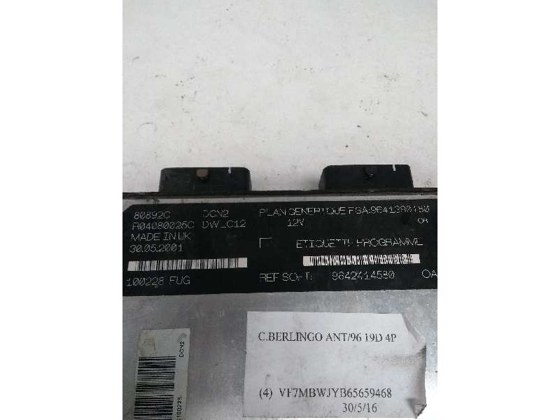 Recambio de centralita motor uce para citroen berlingo 1.9 diesel referencia OEM IAM R04080025C 9641390180 9642414580 80892C