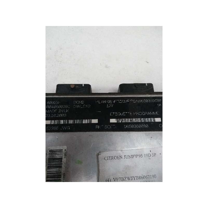 Recambio de centralita motor uce para citroen jumpy 1.9 diesel referencia OEM IAM R04080028C 9650359580 9650360080 80923F