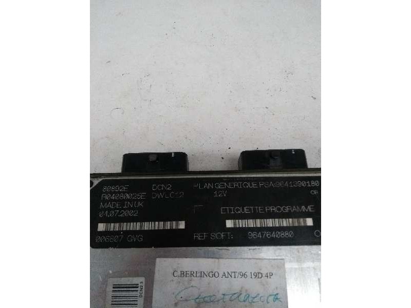 Recambio de centralita motor uce para citroen berlingo 1.9 diesel referencia OEM IAM R04080025E 9641390180 9647640880 80892E