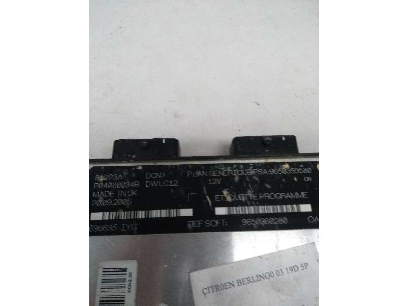 Recambio de centralita motor uce para citroen berlingo 1.9 diesel referencia OEM IAM R04080034B 9650359580 9650360280 81223A