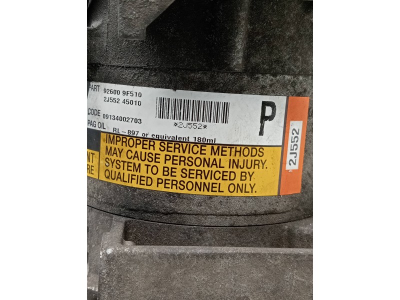 Recambio de compresor aire acondicionado para nissan primera berlina (p12) acenta referencia OEM IAM 926009F510 2J55245010 