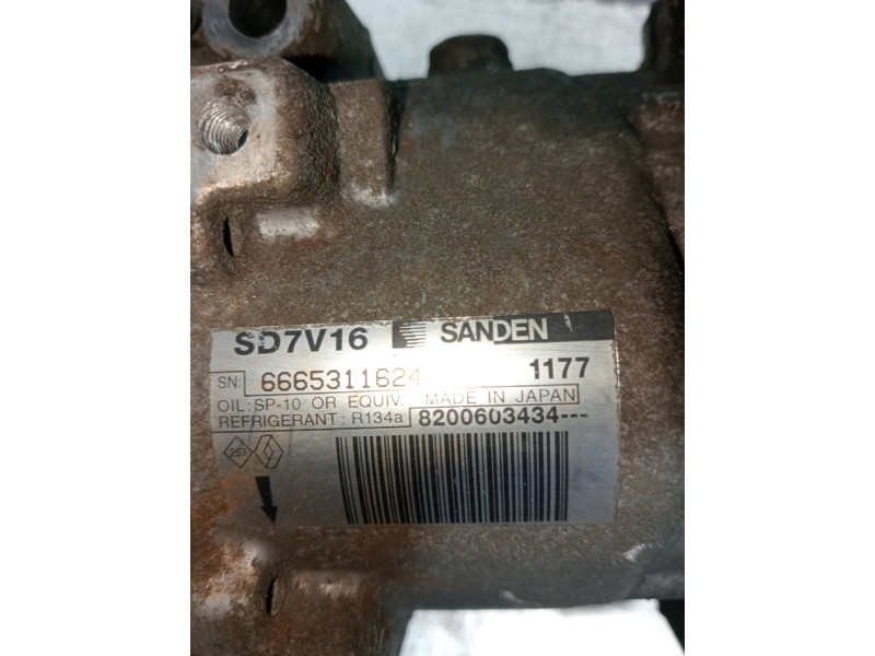 Recambio de compresor aire acondicionado para dacia logan ambiance referencia OEM IAM SD7V161177 8200603434 