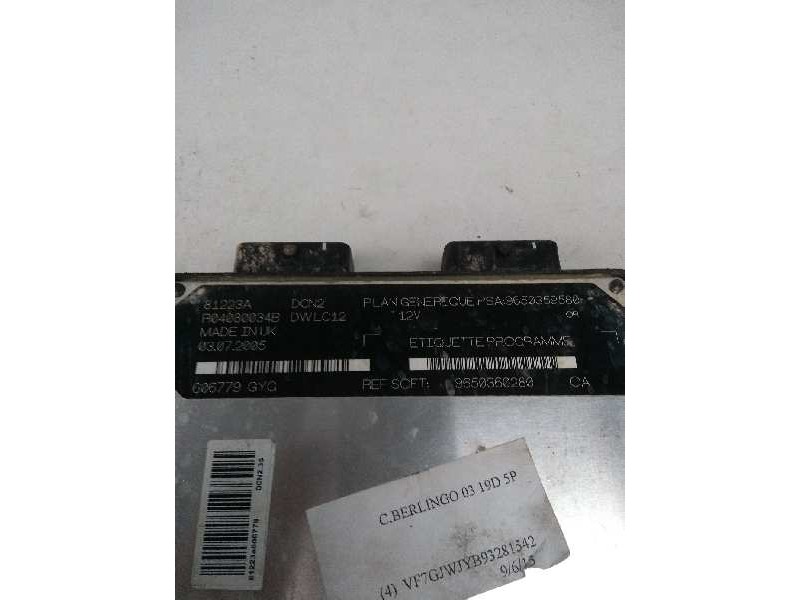 Recambio de centralita motor uce para citroen berlingo 1.9 diesel referencia OEM IAM R04080034B 9650359580 9650360280 81223A