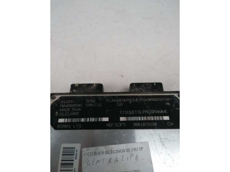Recambio de centralita motor uce para citroen berlingo 1.9 diesel referencia OEM IAM R04080034C 9650359580 9661879180 81223C