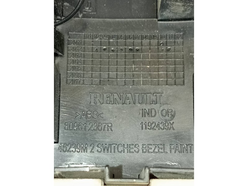 Recambio de mando elevalunas delantero izquierdo para renault clio iv societé referencia OEM IAM 809612367R 4P 