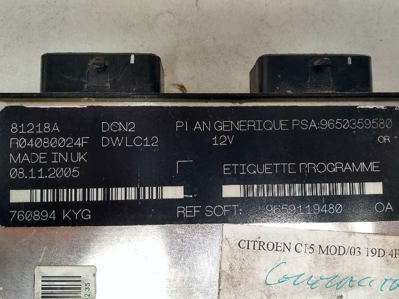 Recambio de centralita motor uce para citroen c15 referencia OEM IAM R04080024F 9650359580 9659119480 81218A