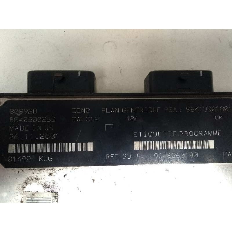 Recambio de centralita motor uce para citroen berlingo 1.9 diesel referencia OEM IAM R04080025D 9641390180 9646260180 80892D
