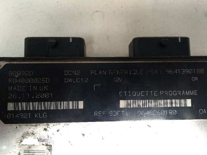 Recambio de centralita motor uce para citroen berlingo 1.9 diesel referencia OEM IAM R04080025D 9641390180 9646260180 80892D