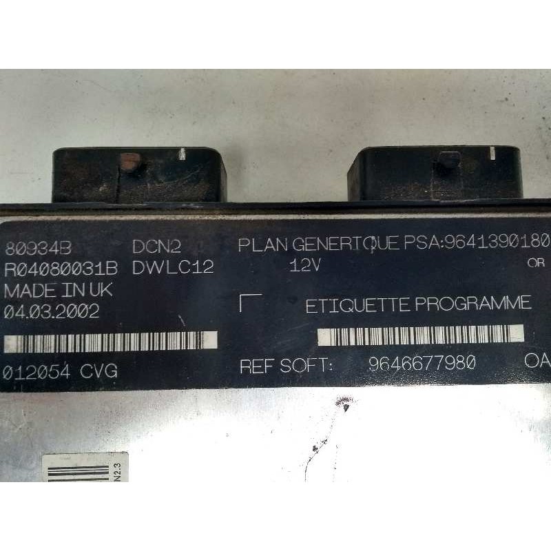 Recambio de centralita motor uce para citroen xsara break 1.9 diesel referencia OEM IAM R04080031B 9641390180 9646677980 80934B