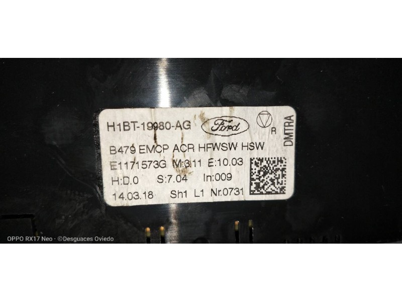 Recambio de mando calefaccion / aire acondicionado para ford fiesta (ce1) trend referencia OEM IAM H1BT19980AG  