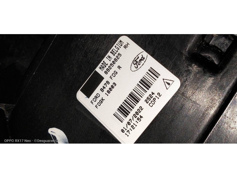 Recambio de faro antiniebla izquierdo para ford fiesta (ce1) trend referencia OEM IAM H1BB15A254AB 89250825 