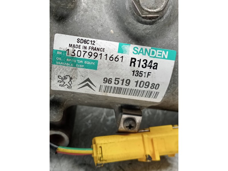 Recambio de compresor aire acondicionado para peugeot 207 urban referencia OEM IAM SD6C121351F 9651910980 
