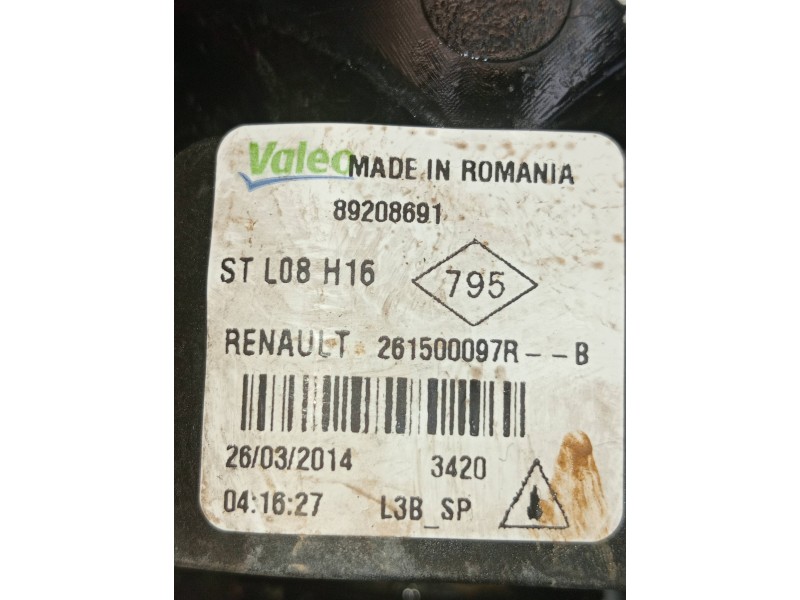 Recambio de faro antiniebla derecho para renault clio iv societé referencia OEM IAM 261500097RB  