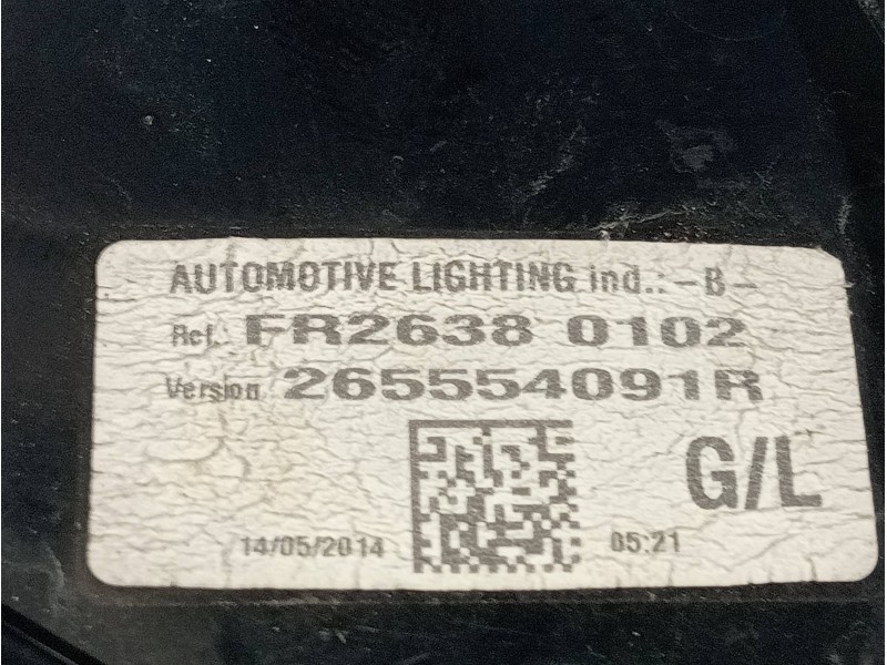Recambio de piloto trasero izquierdo para renault clio iv societé referencia OEM IAM 265554091R  