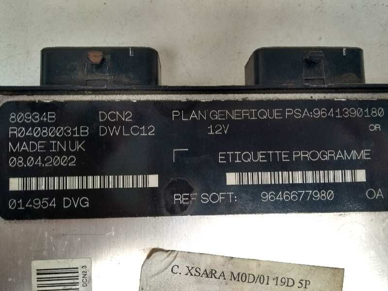 Recambio de centralita motor uce para citroen xsara berlina 1.9 diesel referencia OEM IAM R04080031B 9641390180 9646677980 80934