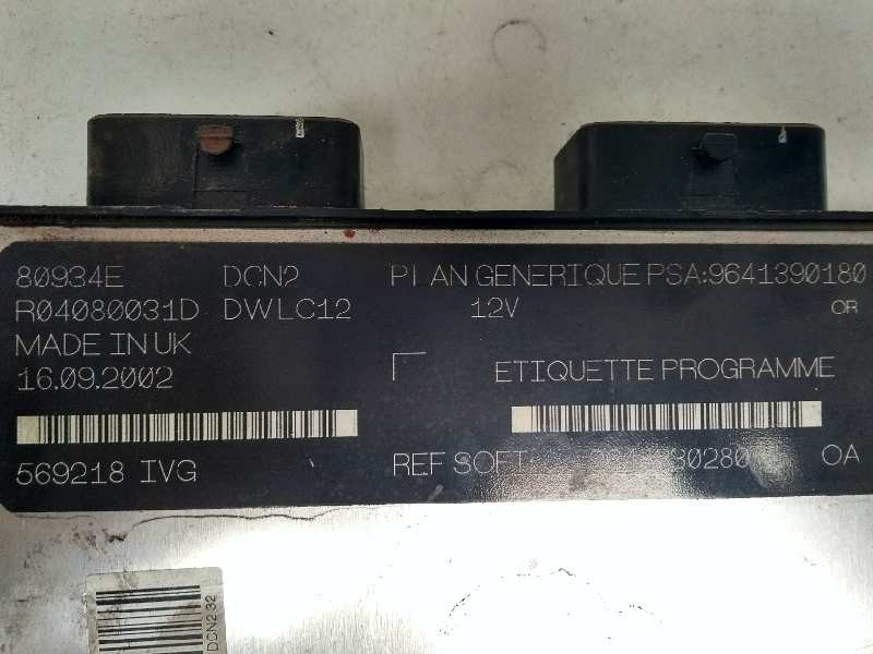 Recambio de centralita motor uce para citroen xsara berlina 1.9 diesel referencia OEM IAM R04080031D 9641390180 9648330280 80934