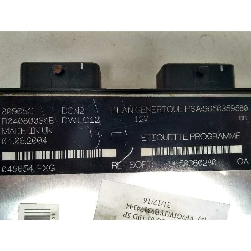 Recambio de centralita motor uce para citroen berlingo 1.9 diesel referencia OEM IAM R04080034B 9650359580 9650360280 80965C