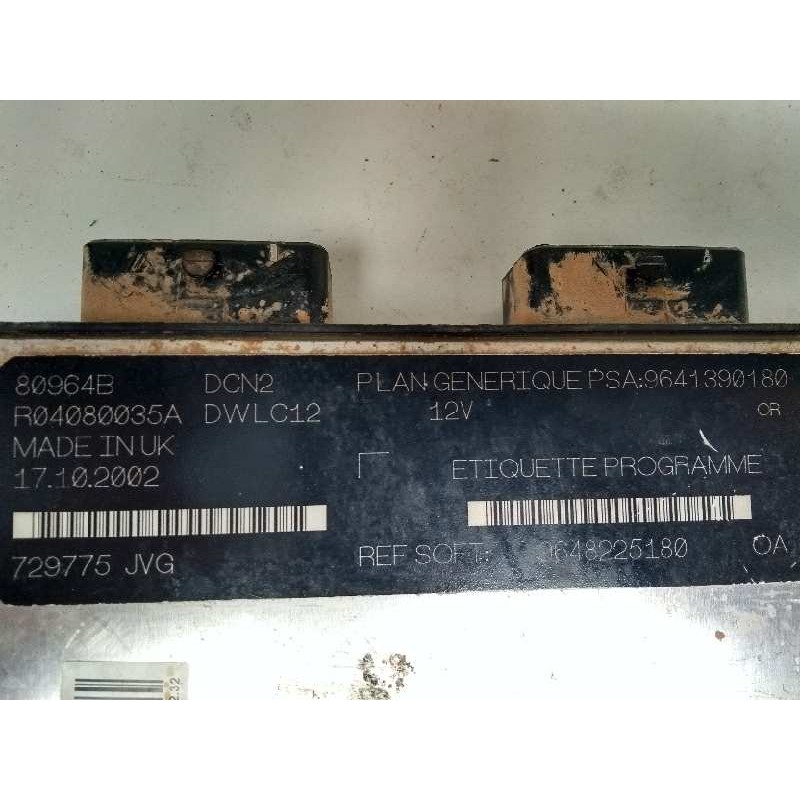 Recambio de centralita motor uce para citroen berlingo 1.9 diesel referencia OEM IAM R04080035A 9641390180 9648225180 80964B