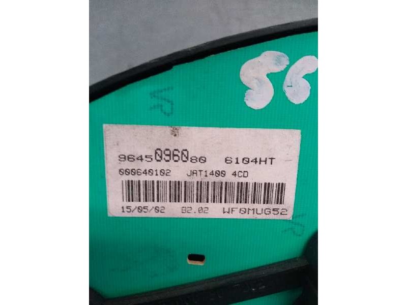 Recambio de cuadro instrumentos para peugeot 206 berlina 1.9 diesel referencia OEM IAM 9645096080  