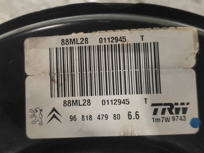 Recambio de servofreno para peugeot 207 sport referencia OEM IAM 9681847980  