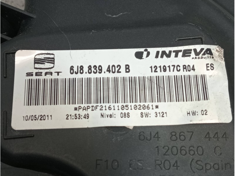 Recambio de elevalunas trasero derecho para seat ibiza st (6j8) style referencia OEM IAM 6J8839402B 5P 